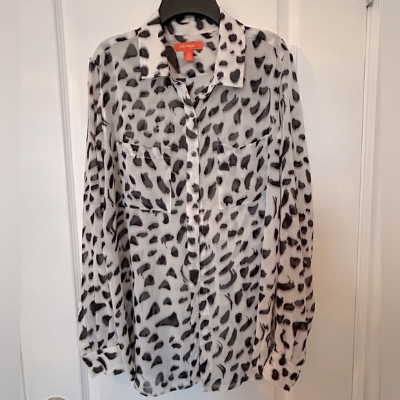 Sheer Leopard Print Shirt in Size Large - Picture 1 of 2